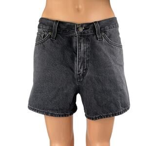 Levi's Premium 80s Mom Women's Black High Waisted Denim Jean Shorts Size 28